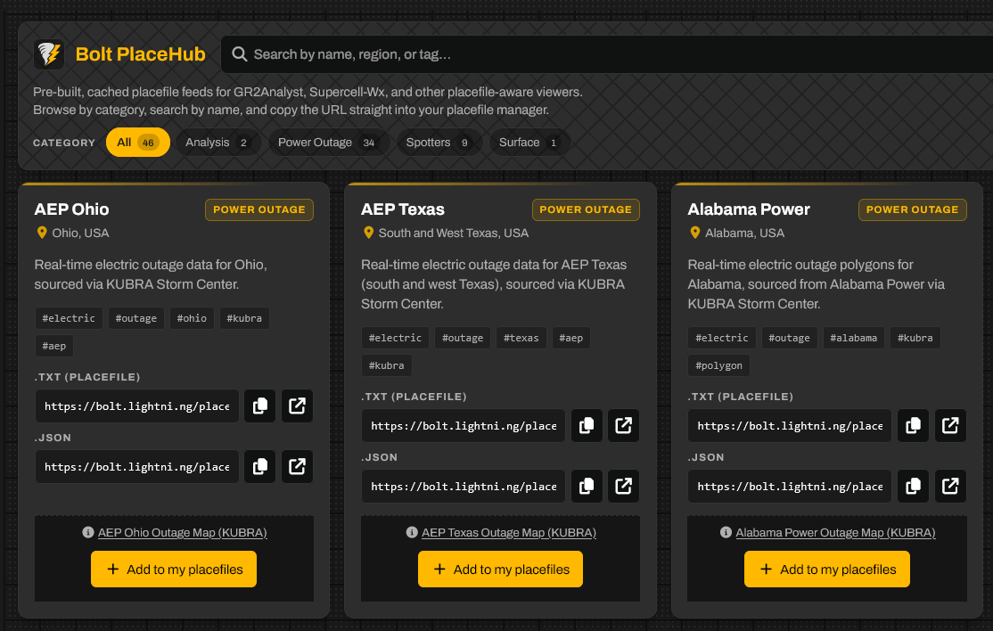 Bolt PlaceHub shown with useful outside data layers
